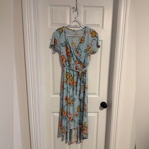 Maternity Floral Wrap Dress